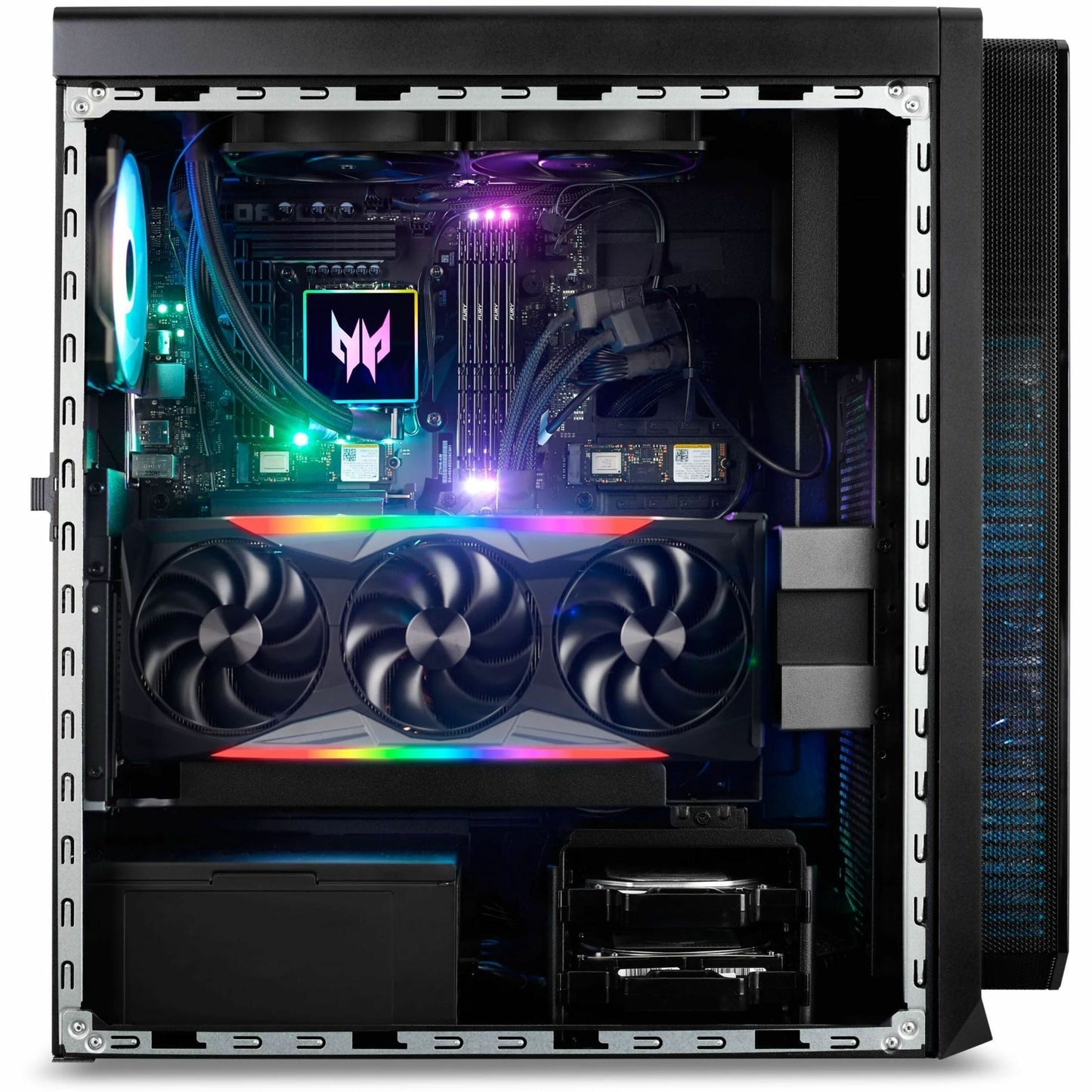 Gaming Desktop PC Predator Orion 7000 PO7-650-UR11 Intel Core I7-13700Kf 32GB DDR5 2TB HDD 1 TB Pcie SSD Geforce RTX 4080 Windows 11 Pro 64-Bit